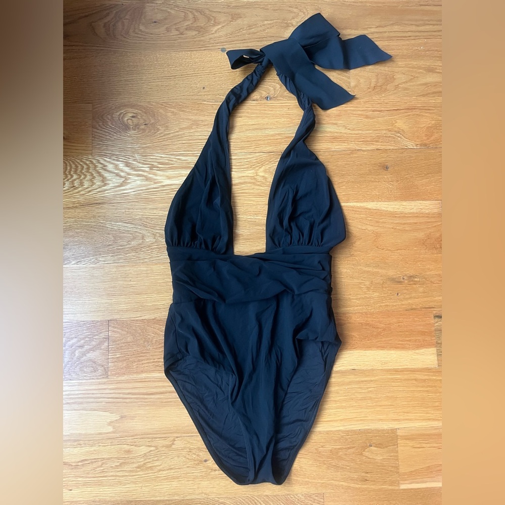 Zimmermann Black Halter One-Piece Swimsuit